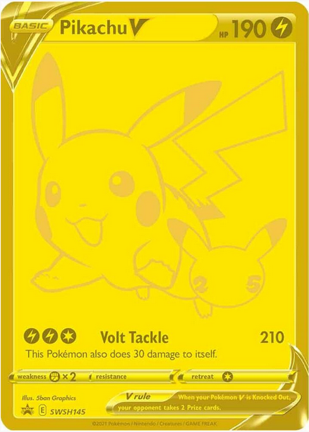 Pikachu V - SWSH145 (SWSH:PR) Promo - Near Mint Holofoil