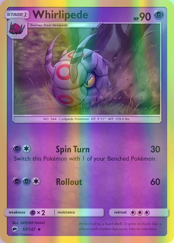 Whirlipede - 057/147 (SM:BUS) Uncommon - Near Mint Reverse Holofoil