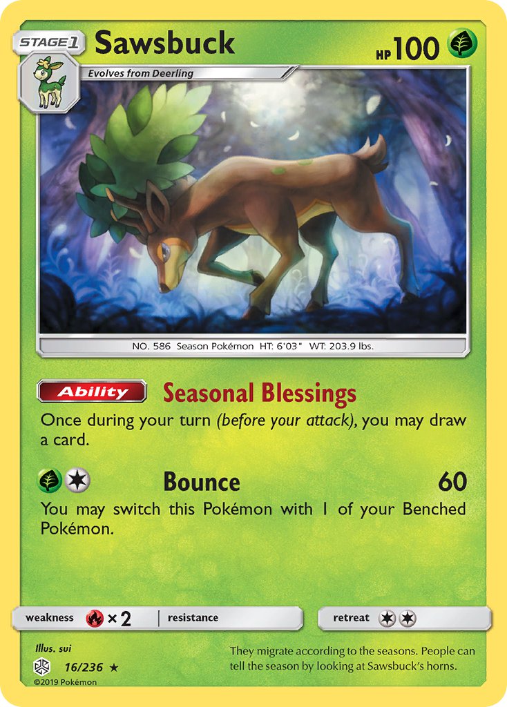 Sawsbuck - 016/236 (CEC) Holo Rare - Near Mint Holofoil