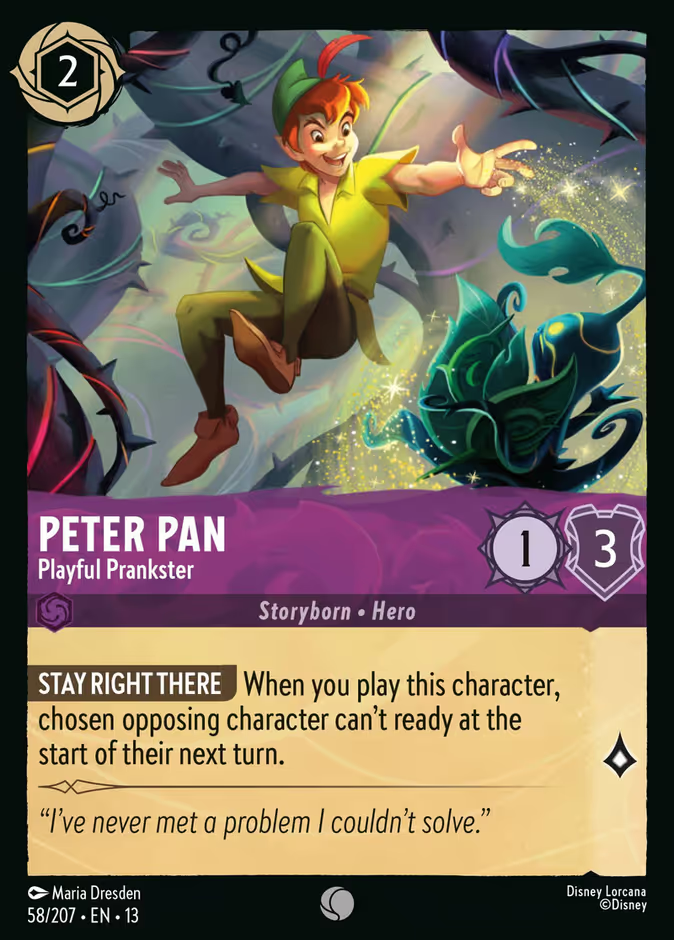 Peter Pan - Playful Prankster (058/204 - Attack of the Vine!) Common