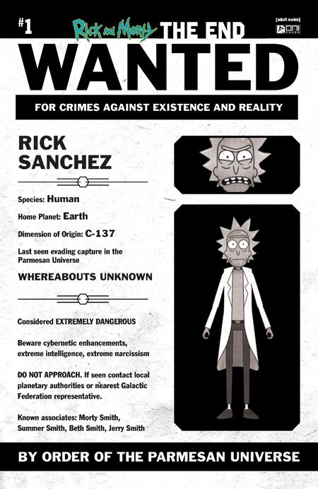 RICK AND MORTY THE END #1 CVR E INC 1:10 MOST WANTED VAR