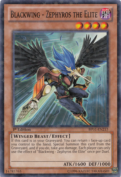 Blackwing - Zephyros the Elite (Starfoil) (BP01-EN215) Starfoil Rare - Near Mint 1st Edition