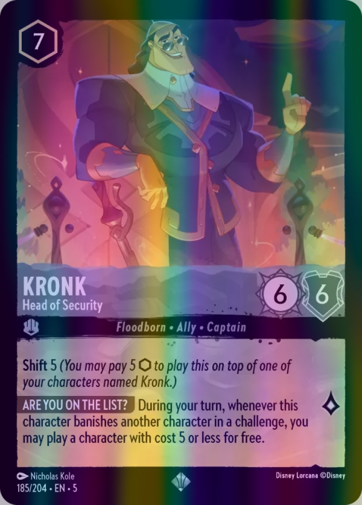 kronk lorcana card Kronk - Head of Security (Shimmering Skies 185/204) Super Rare