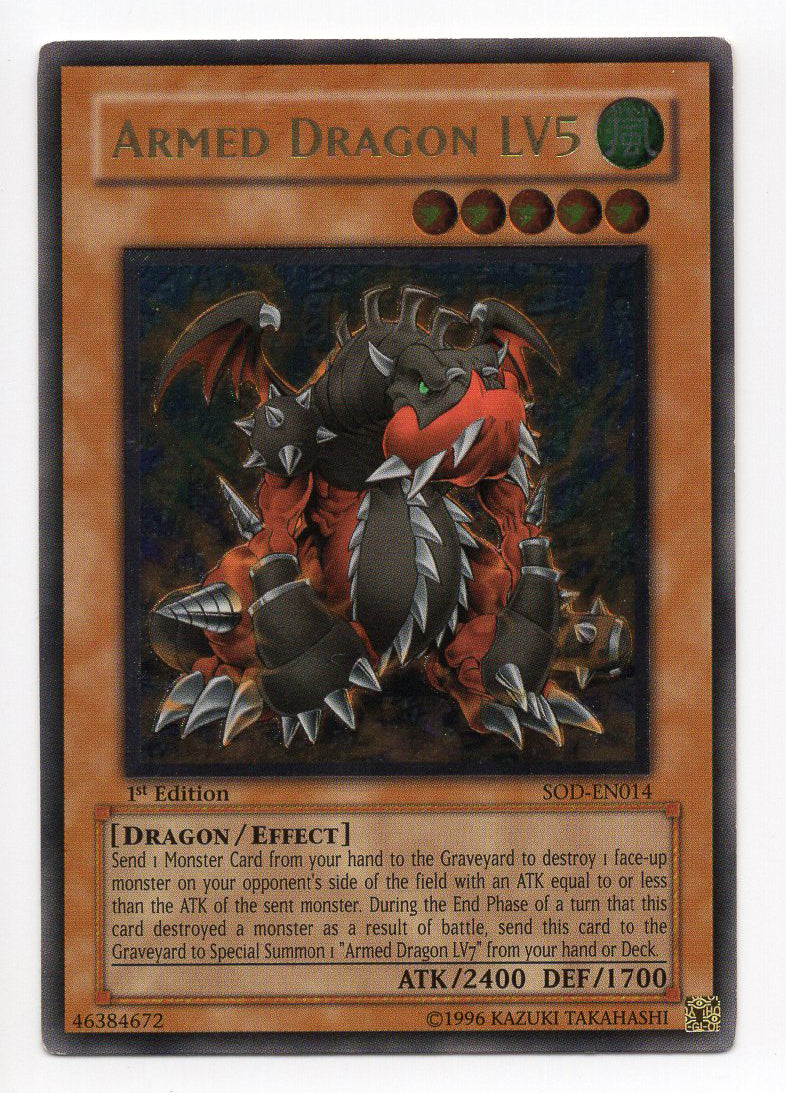 Armed Dragon LV5 (SOD-EN014) Ultimate Rare - Light Play 1st Edition