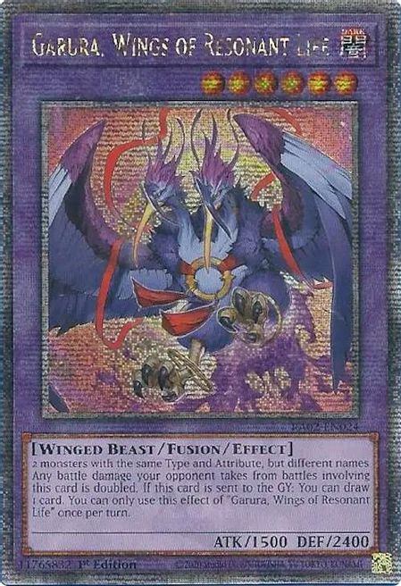 Garura, Wings of Resonant Life (RA02-EN024) Quarter Century Secret Rare - Near Mint 1st Edition