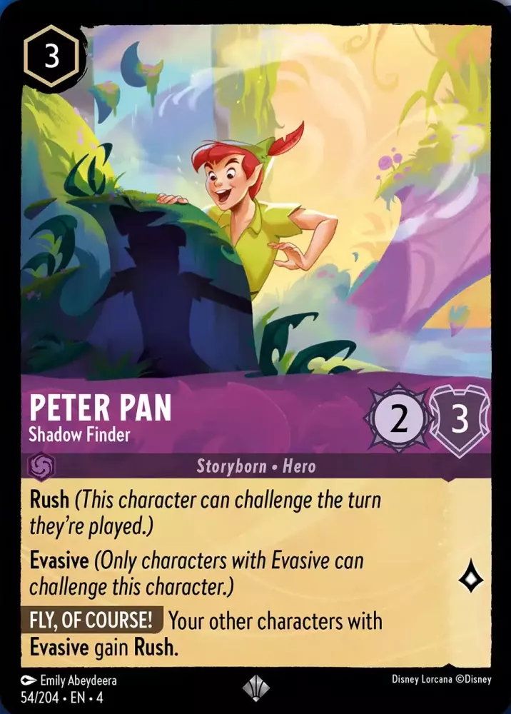 Peter Pan - Shadow Finder (Ursula's Return 054/204) Super Rare - Near Mint