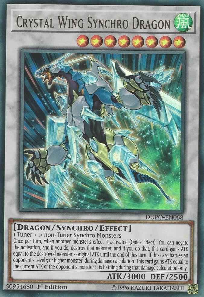 Crystal Wing Synchro Dragon (DUPO-EN068) Ultra Rare - Near Mint 1st Edition