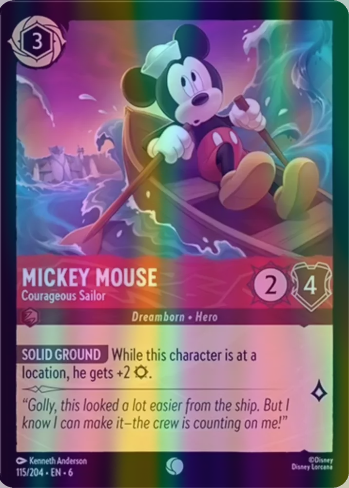 Mickey Mouse - Courageous Sailor (Azurite Sea 115/204) Common - Near Mint Cold Foil