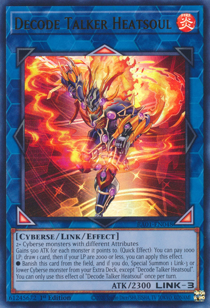 Decode Talker Heatsoul (RA01-EN048) Prismatic Ultimate Rare - Near Mint 1st Edition