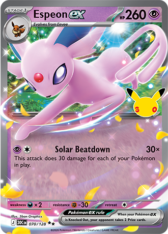 Espeon ex - 070/128 (30C) Double Rare