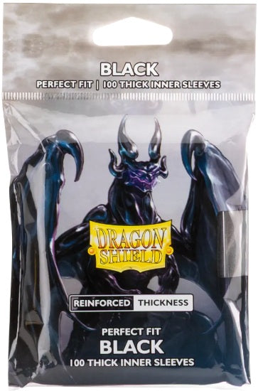 Dragon Shield: Standard - Perfect Fit Thick: Black 100 Count