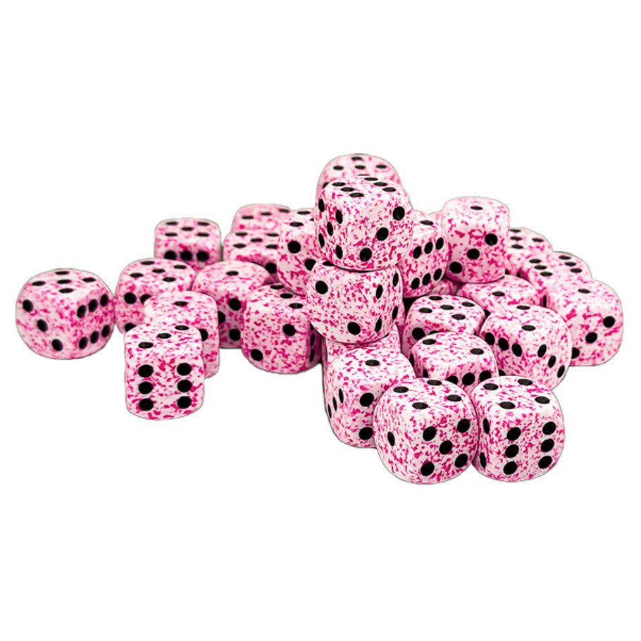 CHX25954: Speckled - 12mm D6 Pink (36)