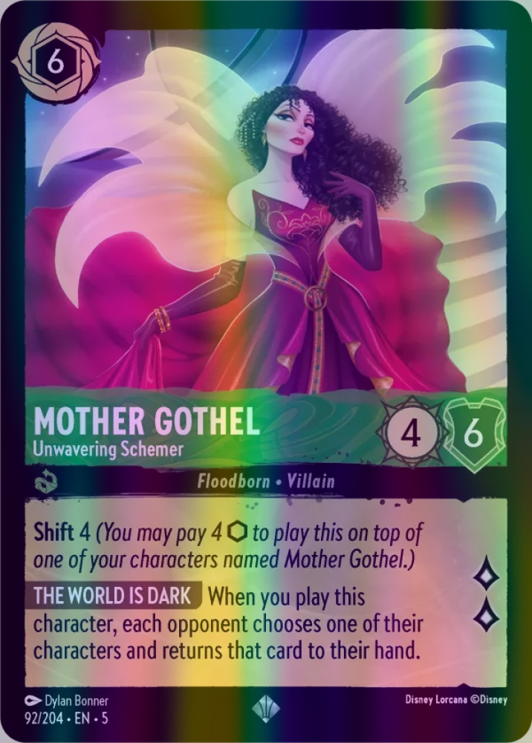 Mother Gothel - Unwavering Schemer (Shimmering Skies 092/204) Super Rare - Near Mint Cold Foil