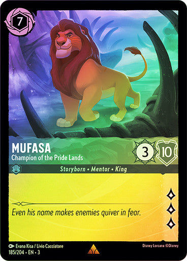 Mufasa - Champion of the Pride Lands (Into the Inklands 185/204) Rare - Near Mint Cold Foil