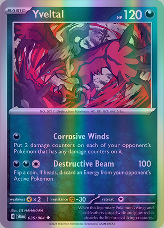 Yveltal - 035/064 (SFA) Uncommon - Near Mint Reverse Holofoil