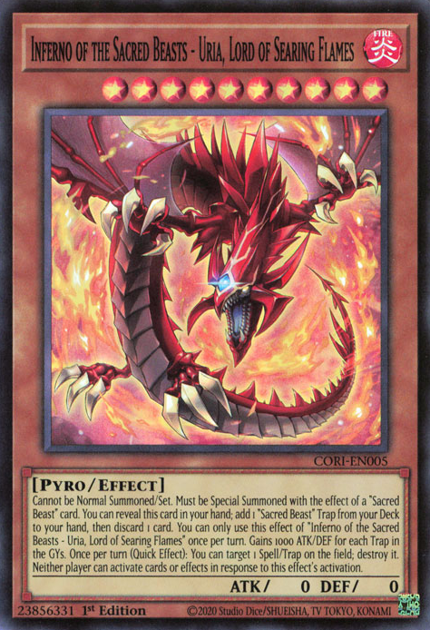 Inferno of the Sacred Beasts - Uria, Lord of Searing Flames (CORI-EN005)