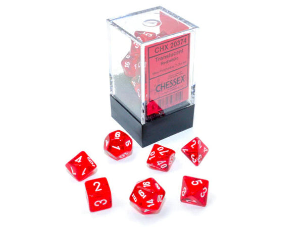 CHX20374: Translucent - Mini Poly Set Red w/white (7)