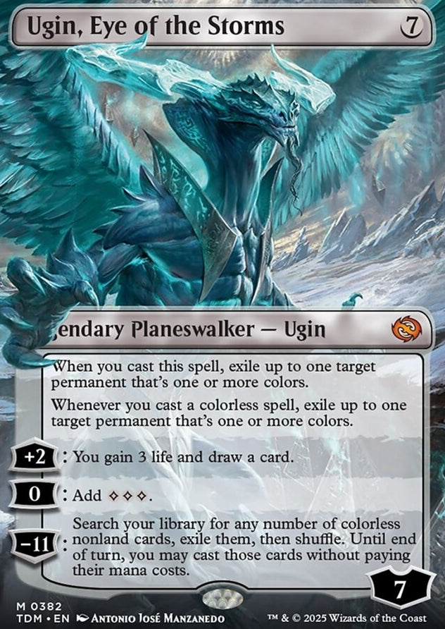 Ugin, Eye of the Storms [ #0382 Borderless Reversible Dragon ] (TDM-M)