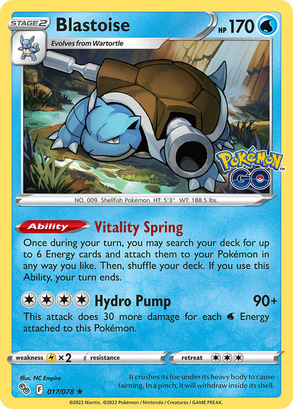 Blastoise - 017/078 (PGO) Holo Rare - Near Mint Holofoil