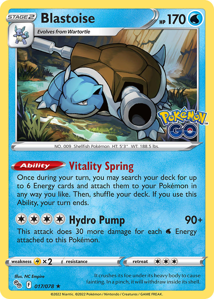 Blastoise - 017/078 (PGO) Holo Rare - Near Mint Holofoil