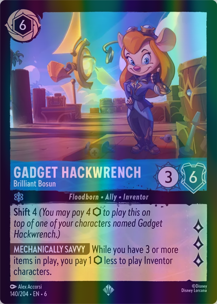 Gadget Hackwrench - Brilliant Bosun (Azurite Sea 140/204) Super Rare - Near Mint Cold Foil