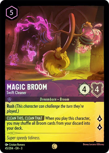 Magic Broom - Swift Cleaner (Into the Inklands 045/204) Common - Near Mint Cold Foil