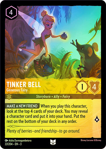 Tinker Bell - Generous Fairy (Into the Inklands 022/204) Uncommon - Near Mint Cold Foil