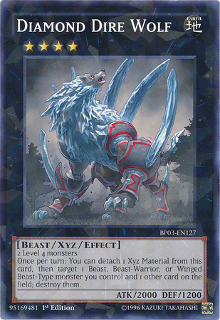 Diamond Dire Wolf (Shatterfoil) (BP03-EN127) Shatterfoil Rare - Near Mint 1st Edition