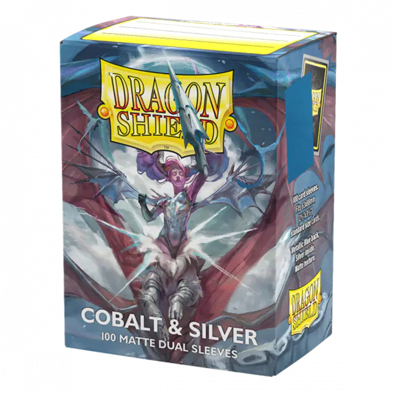 Dragon Shield: Standard - Dual Matte: Cobalt / Silver 100 Count