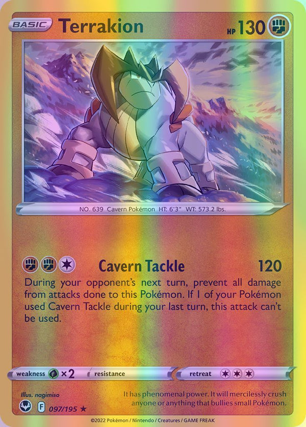 Terrakion - 097/195 (SWSH12) Holo Rare - Near Mint Reverse Holofoil