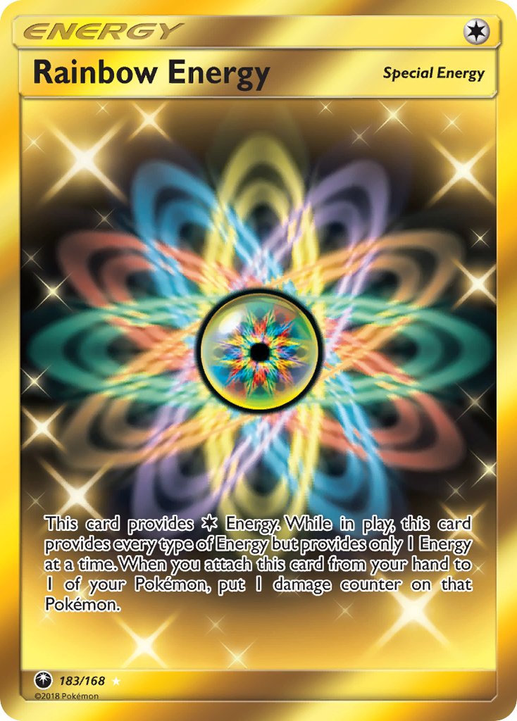 Rainbow Energy (Secret) - 183/168 (CES) Secret Rare - Near Mint Holofoil