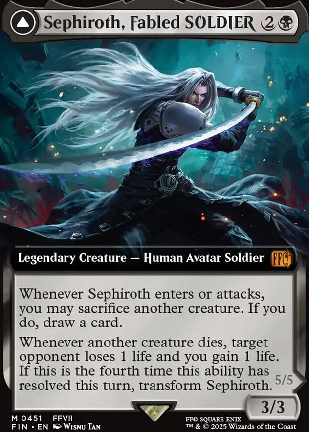 Sephiroth, Fabled SOLDIER // Sephiroth, One-Winged Angel [ #0451 Extended Art ] (FIN-M)