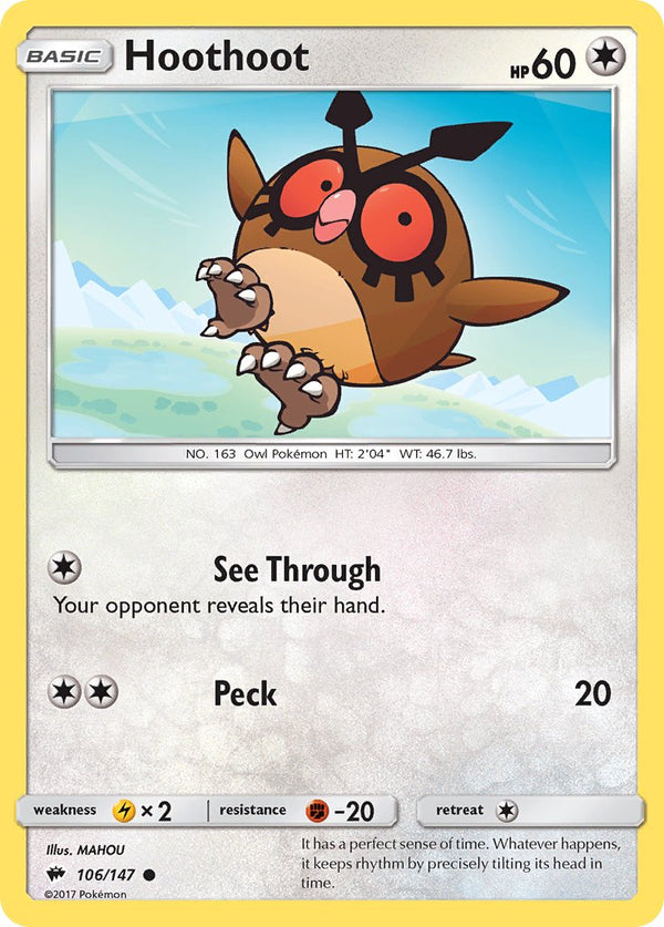 Hoothoot - 106/147 (SM:BUS) Common - Near Mint