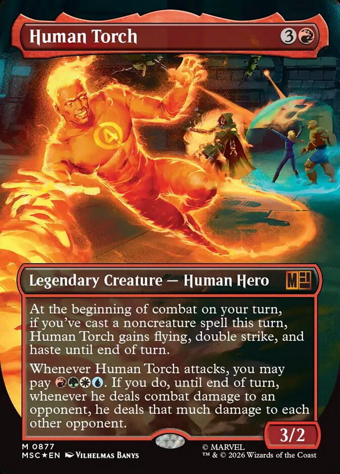 Human Torch [ #0877 Borderless Surge Foil ] (MSC-M)