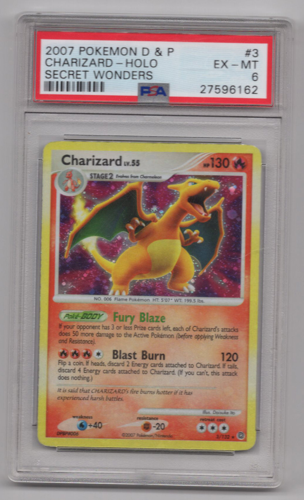 Charizard - 3/132 (SW) Holo Rare -  Holo Foil (Graded - PSA 6)