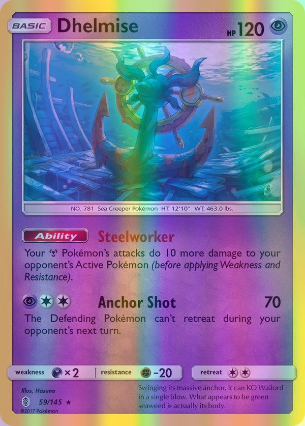 Dhelmise - 059/145 (SM:GRI) Holo Rare - Near Mint Reverse Holofoil