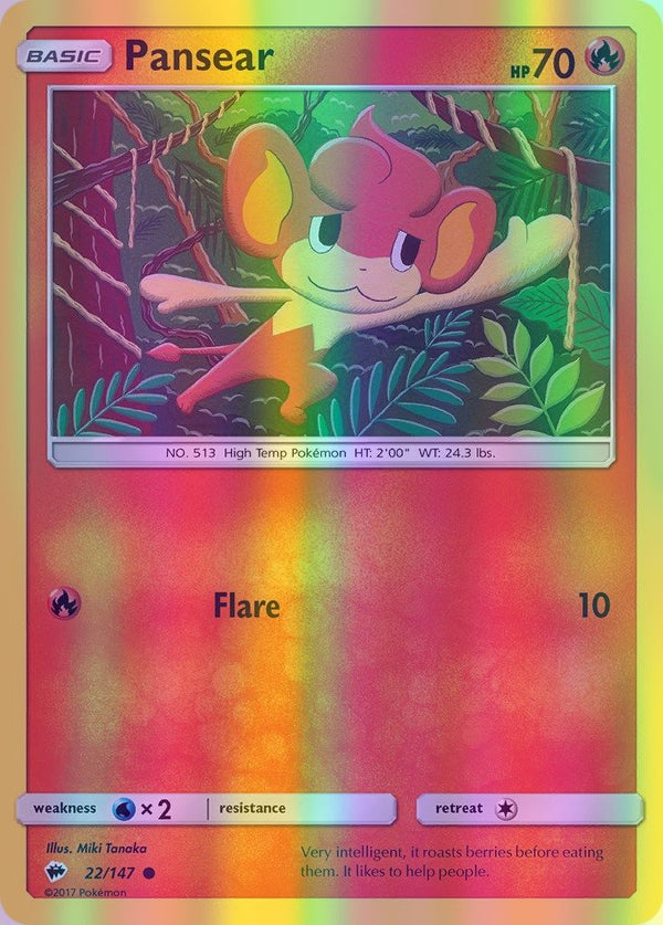 Pansear - 022/147 (SM:BUS) Common - Near Mint Reverse Holofoil