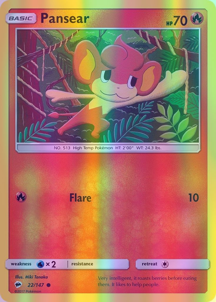 Pansear - 022/147 (SM:BUS) Common - Near Mint Reverse Holofoil