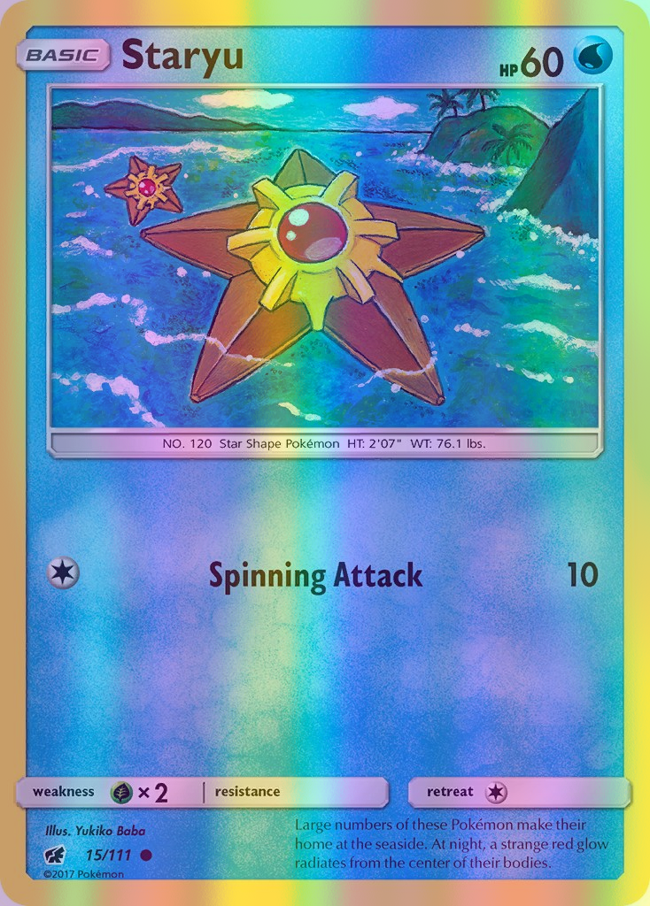 Staryu - 015/111 (CIN) Common - Near Mint Reverse Holofoil