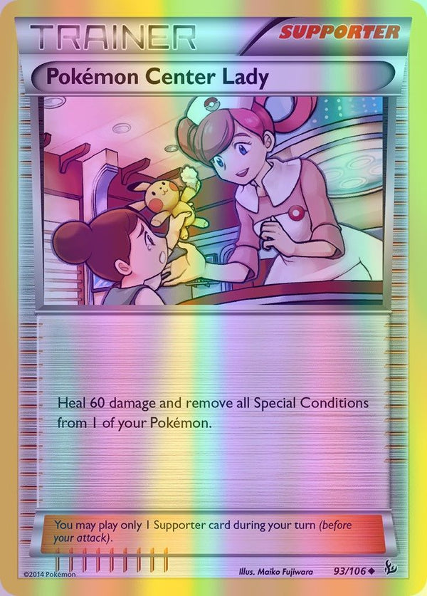 Pokemon Center Lady - 093/106 (FLF) Uncommon - Near Mint Reverse Holofoil