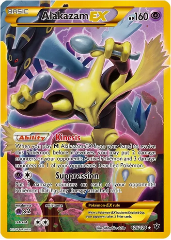 Alakazam EX (125/124) Secret Rare Heavy Play