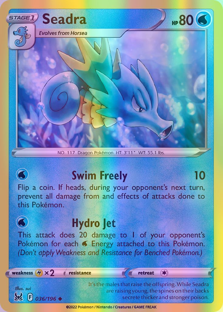 Seadra - 036/196 (SWSH11) Uncommon - Near Mint Reverse Holofoil