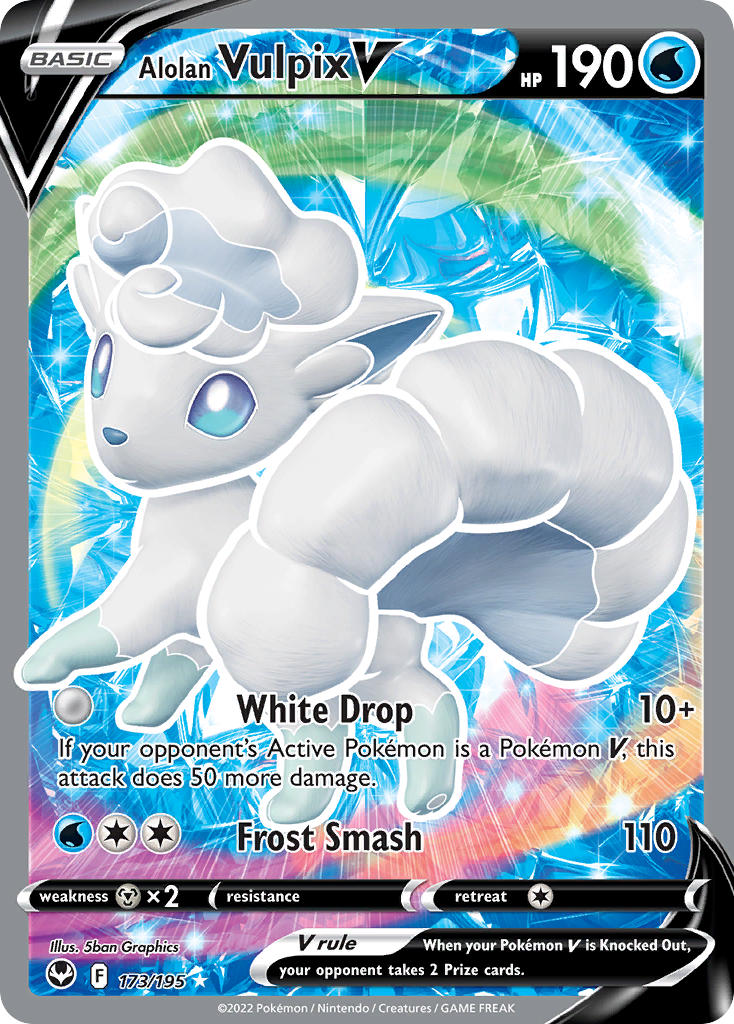 Alolan Vulpix V (Full Art) - 173/195 (SWSH12) Ultra Rare - Near Mint Holofoil