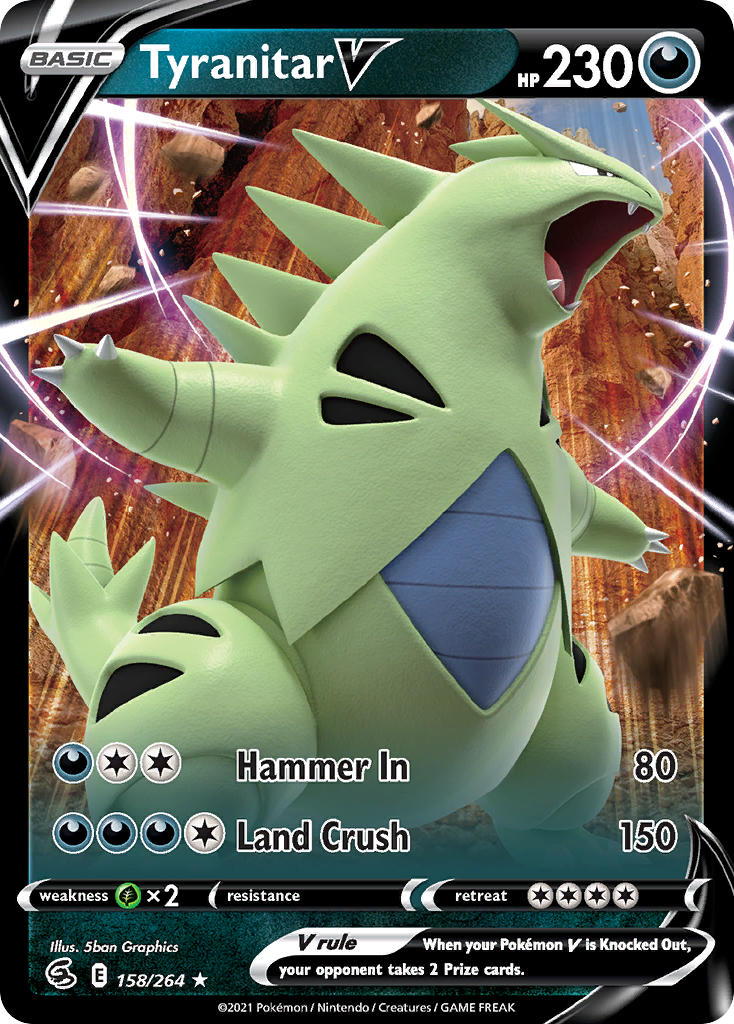 Tyranitar V - 158/264 (SWSH08) Ultra Rare - Near Mint Holofoil