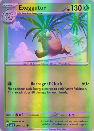 Exeggutor - 003/191 (SSP) Uncommon - Near Mint Reverse Holofoil