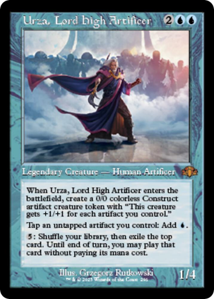Urza, Lord High Artificer [#296 Old Frame Bonus Sheet] (DMR-M-FOIL) Light Play