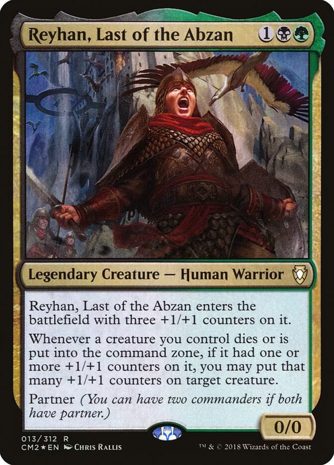 Reyhan, Last of the Abzan (CM2-R-FOIL) Light Play