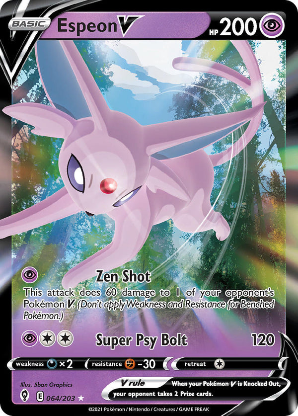 Espeon V - 064/203 (SWSH07) Ultra Rare - Near Mint Holofoil