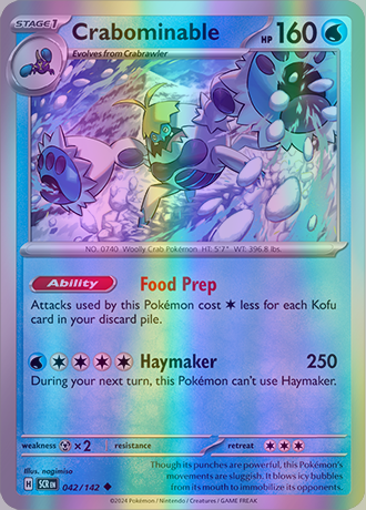 Crabominable - 042/142 (SCR) Uncommon - Near Mint Reverse Holo