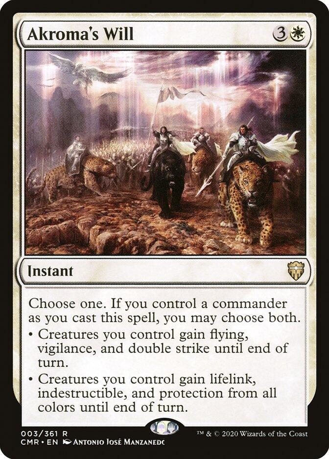 Akroma's Will (CMR-R-FOIL) Light Play